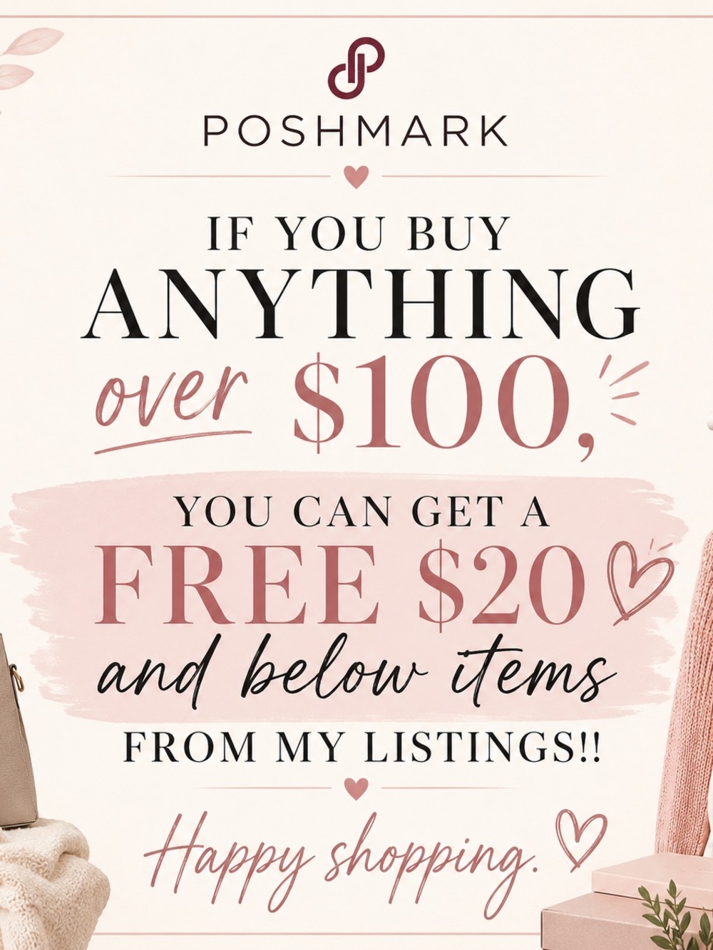 Poshmark Promotional Sale Graphic - Blush Pink & Cream